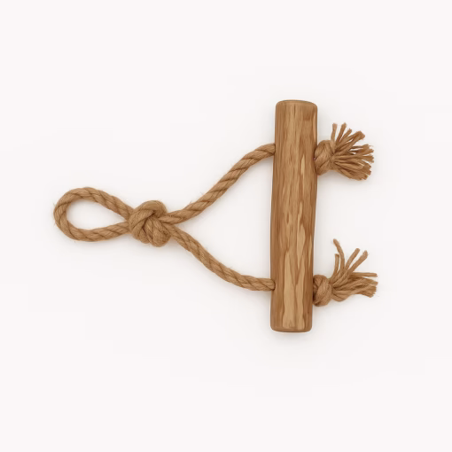 Coffee Wood Stick Dog Chew Toy with Rope Handle